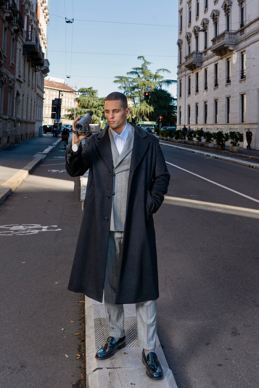 Cappotto Soprabito Uomo di Cashmere Antracite