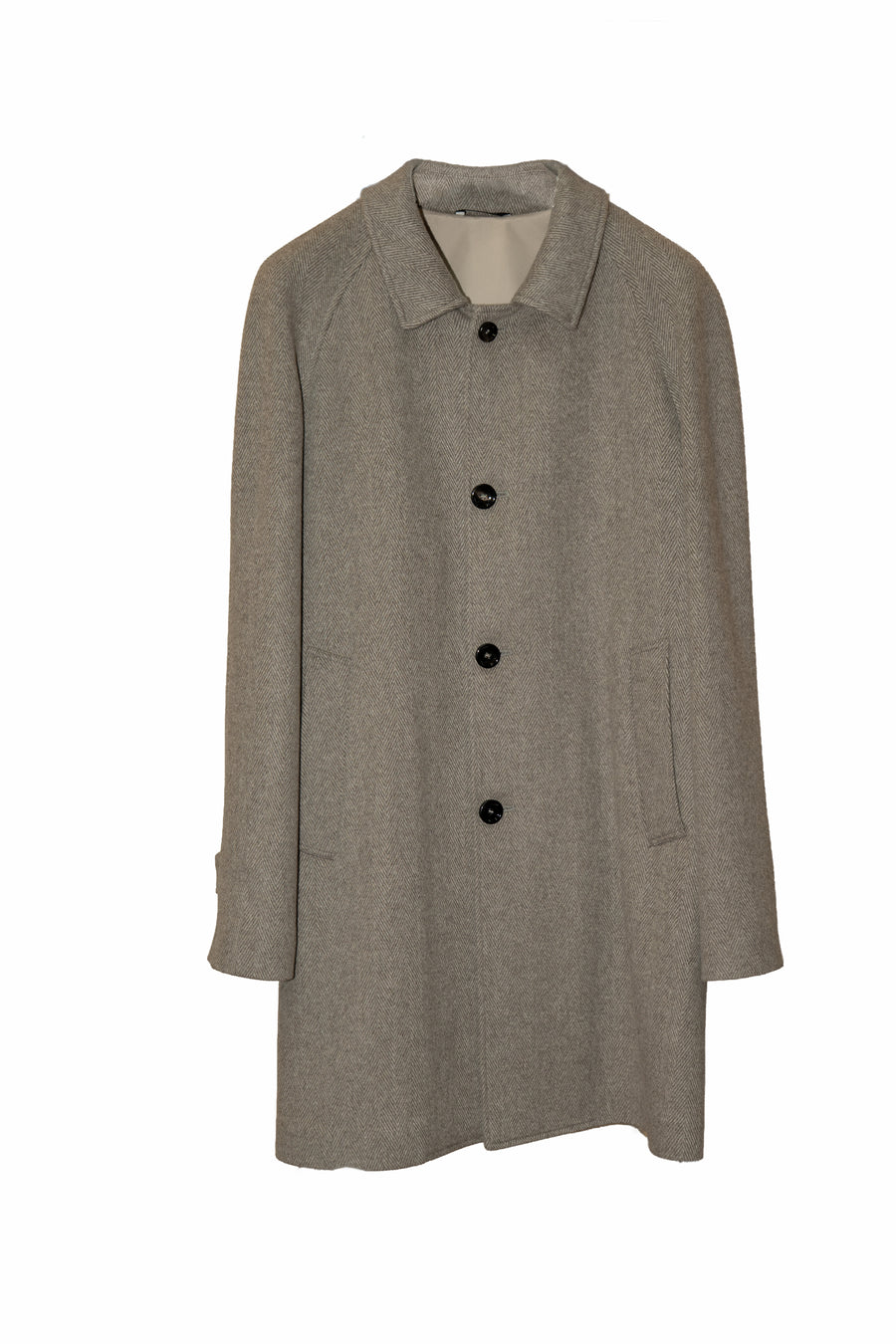 Cappottino sfoderato color Sabbia Cashmere Loro Piana Spigato da uomo