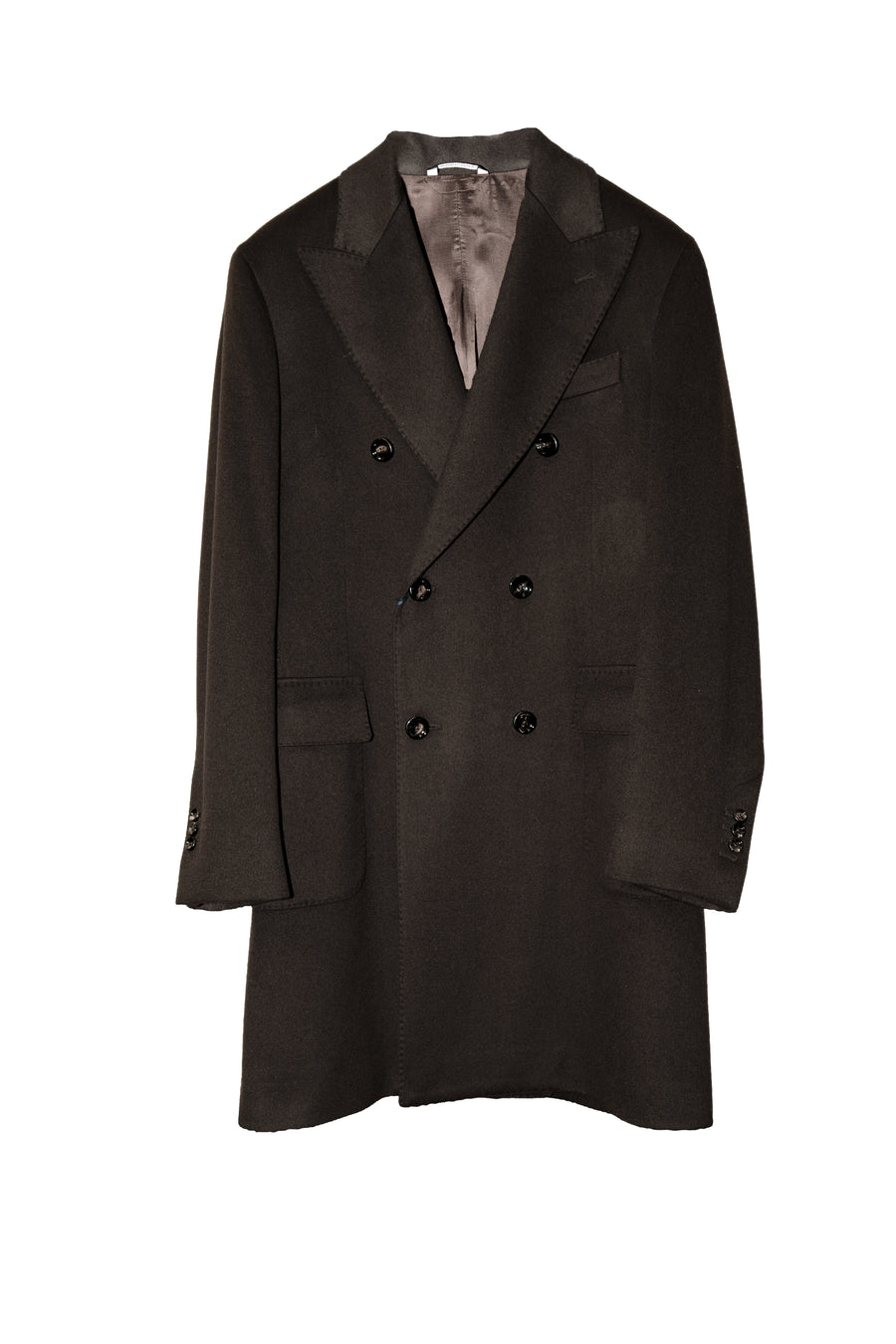 Cappotto doppio petto di Cashmere Loro Piana Marrone testa di moro da Uomo