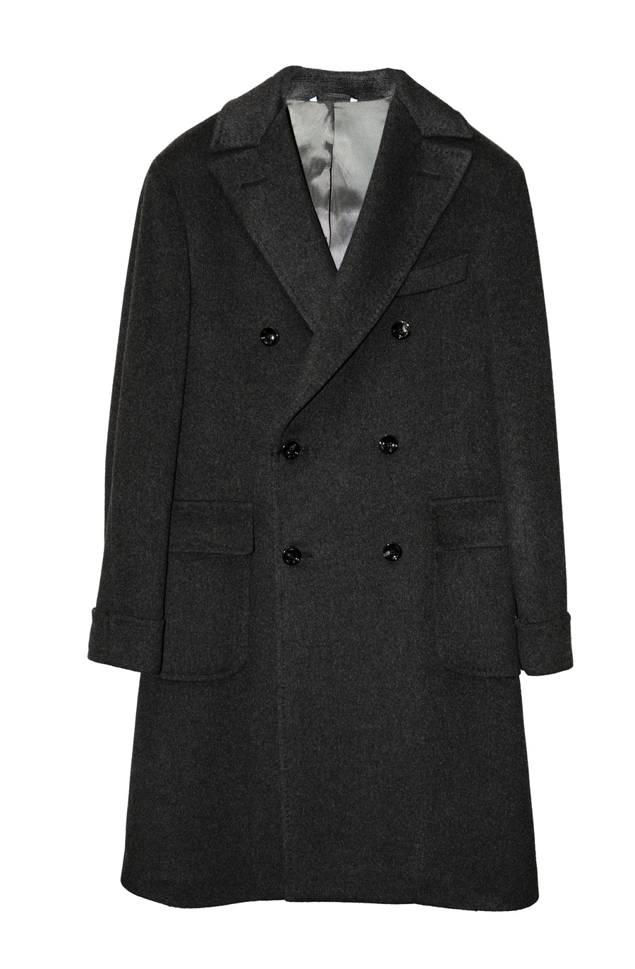 Cappotto doppio petto di Cashmere Nero da Uomo