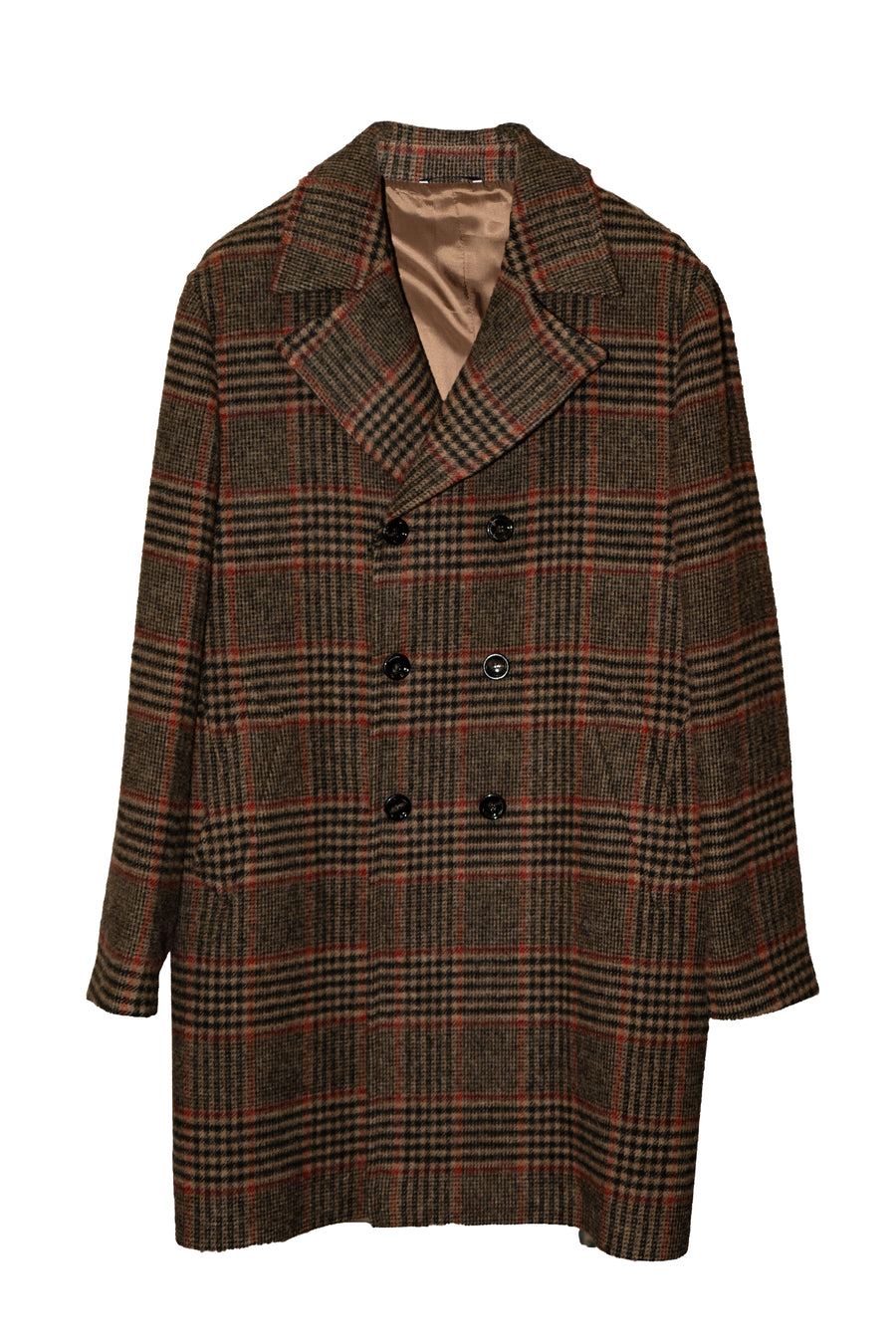 Cappotto doppio petto in Lana Inglese a Quadri da Uomo