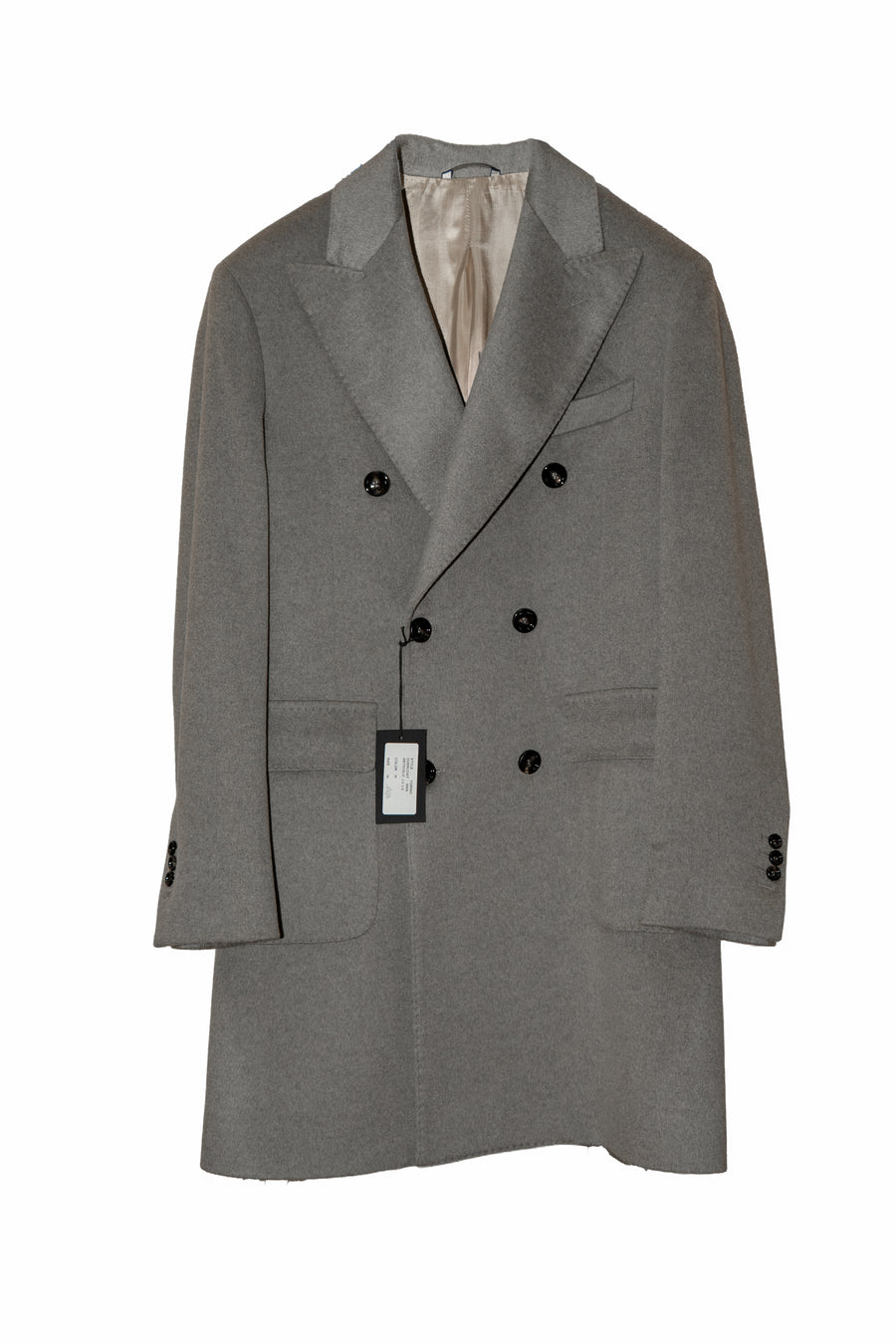 Cappotto doppio petto in Cashmere Grigio Da Uomo