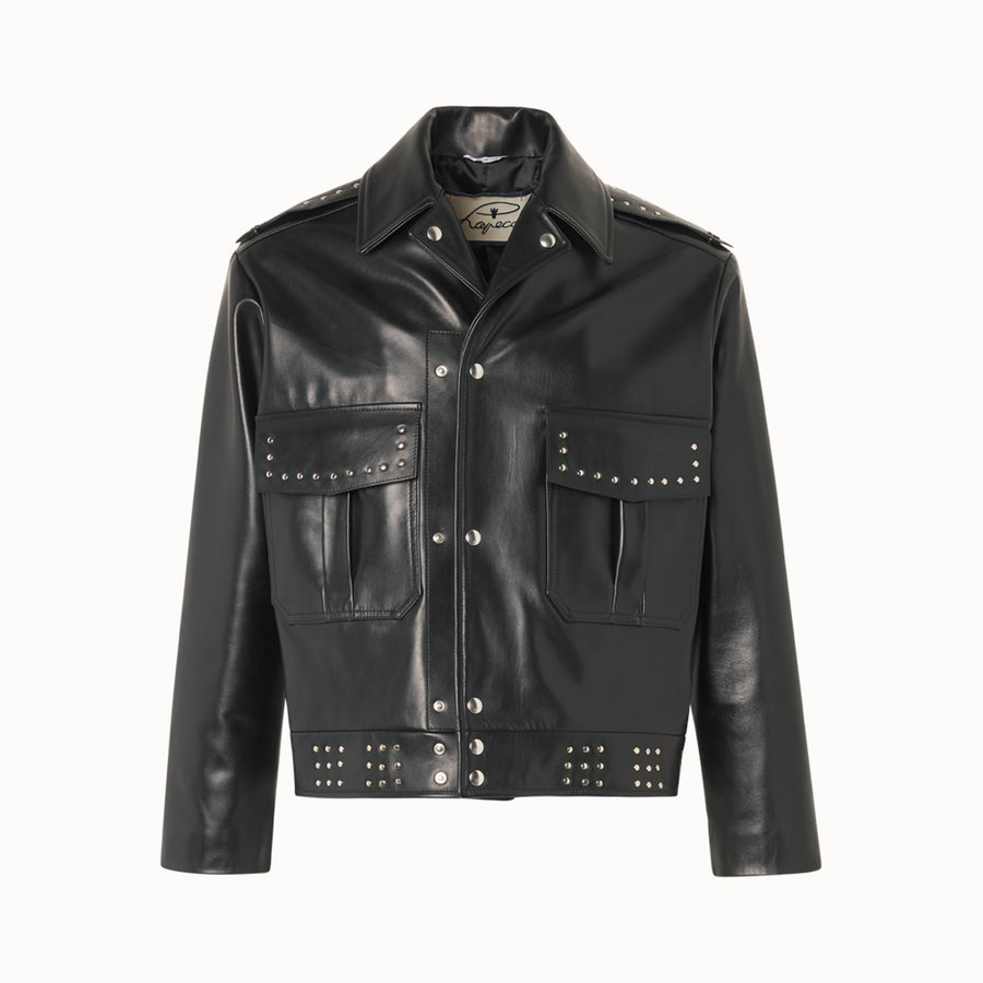 Athena Biker in Leather with Studs