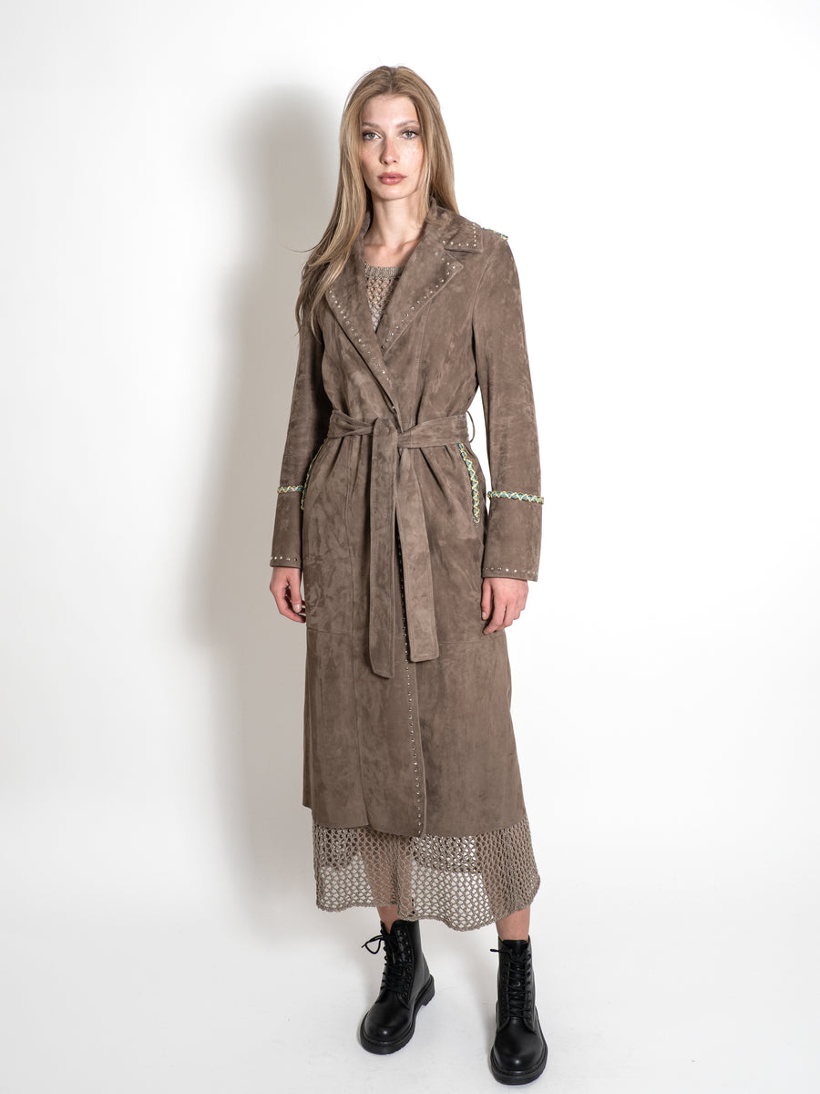 Dakota Suede Trench Coat for Women